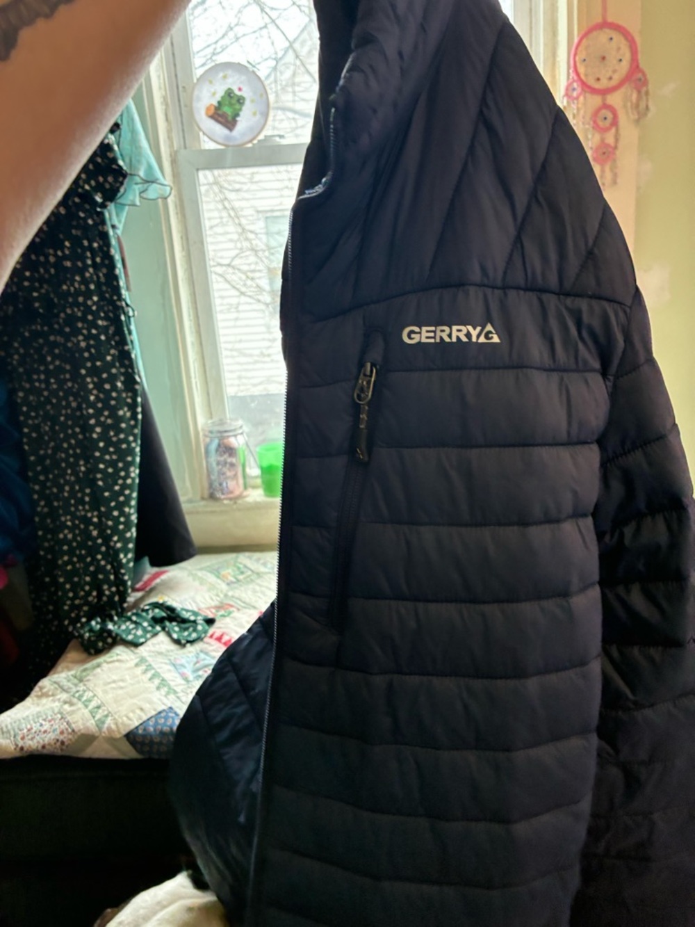 Gerry Weber Navy Blue Puffer Jacket with Logo Patch